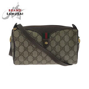 Gucci Sherry Beige Brown GG Supreme Canvas Shoulder Bag Pouch